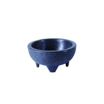 Thunder 10 oz, 5-3/8" Diameter X 2-1/2" Height, Molcajete Salsa Bowl, Black Color, Polypropylene, Pack of 4