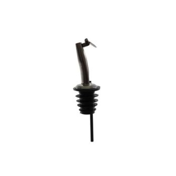 Thunder 4-2/3" X 1-1/7" X 1-1/7" Tapered Liquor Pourer With Flip Cap, Medium Flow, Stainless Steel, Color Coded, Fits Standard 750 ML Liquor Bottle, Dozen