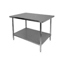Thunder 24" X 36" X 35", Flat Top Worktable With Rounded Edges, Stainless Steel 430, 18 Gauge, Each