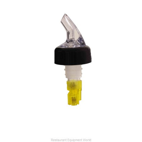 Thunder 1-1/2 Oz, Measured Liquor Pourer With Yellow Tail And Black Collar, Acrylonitrile, Color Coded, Fits Standard 750 ML Liqour Bottle, Dozen