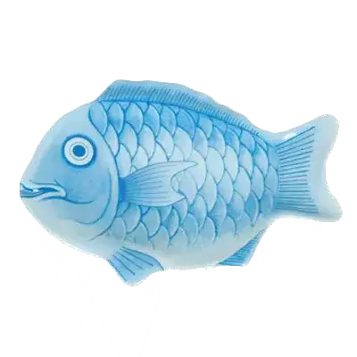 Thunder 12" Fish Shape Melamine Platter, Blue Color, Melamine, Dozen