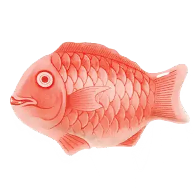 Thunder 14" Fish Shape Melamine Platter, Red Color, Melamine, Dozen