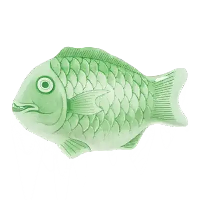 Thunder 16" Fish Shape Melamine Platter, Light Green Color, Melamine, Dozen
