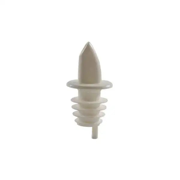 Thunder 2-2/3" X 1-2/9" X 1-2/9" Free Flow Liquor Pourer, White Color, Ethylene-Vinyl Acetate, Color Coded, Fits Standard 750 ML Liquor Bottle, Dozen