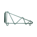 Thunder 14" x 2-5/8" x 7-3/4", Direct Wall Bracket, Single Shelf Support, Green Epoxy Coated Iron Wire, NSF, Each