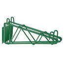 Thunder 14" x 11-1/4" x 1-4/7", Direct Wall Bracket, Double Shelf Support, Green Epoxy Coated Iron Wire, NSF, Each