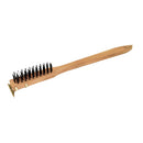 Thunder 20" x 3" x 2-3/4", Wire Brush with Scraper, Black Metal Wire Brush with Wooden Handle, Heavy-Duty, Each