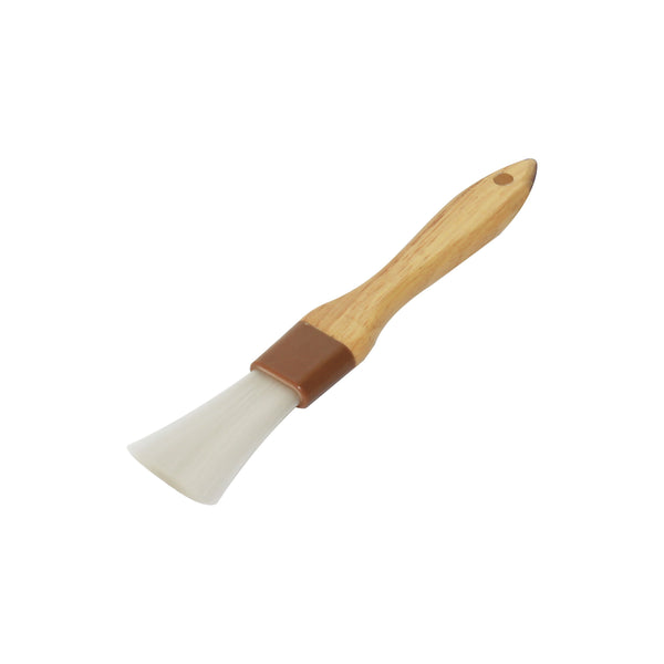 Thunder 1" Flat Head, 8-1/4" x 1" x 1/2" Nylon Bristles Pastry Brush Bounded by Brown Plastic Ferrule, Nylon Bristles with Wooden Handle, Each