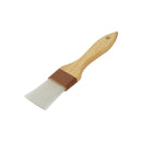 Thunder 1-1/2" Flat Head, 8-3/8" x 1-3/8" x 1/2" Nylon Bristles Pastry Brush Bounded by Brown Plastic Ferrule, Nylon Bristles with Wooden Handle, Each