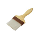 Thunder 4" Flat Head, 9-2/3" x 4" x 2/3" Sterilized and Bleached Boar Bristle Pastry Brush Bounded by Brown Plastic Ferrule, Boar Bristles with Wooden Handle, Each