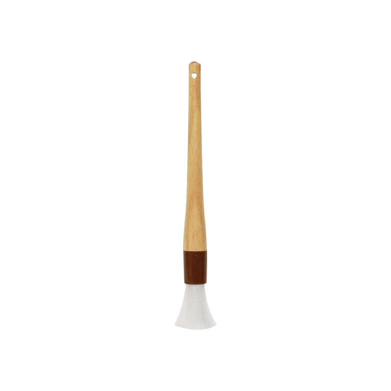 Thunder 1" Round Head, 12-1/8" x 1" x 1/2" Nylon Bristles Pastry Brush Bounded by Brown Plastic Ferrule, Nylon Bristles with Wooden Handle, Each
