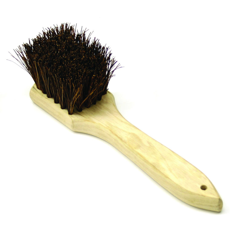Thunder 12" x 3" x 3-3/8", Wok Brush, Palmyra Bristles Brush with Wooden Handle, Heavy-Duty, Each